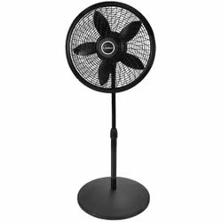 Lasko Cyclone 18 in. 3 Speed Oscillating Pedestal Fan for Home in Black with Adjustable Height, Tilt Back Head, Easy Assembly