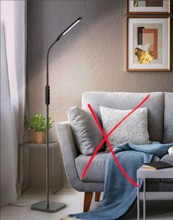 Adjustable 6ft LED Floor Lamp, identified by the branding on the black touch-control