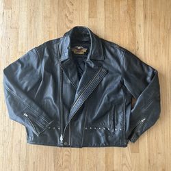 Vintage Harley Davidson Fatboy Leather Jacket Size XXL