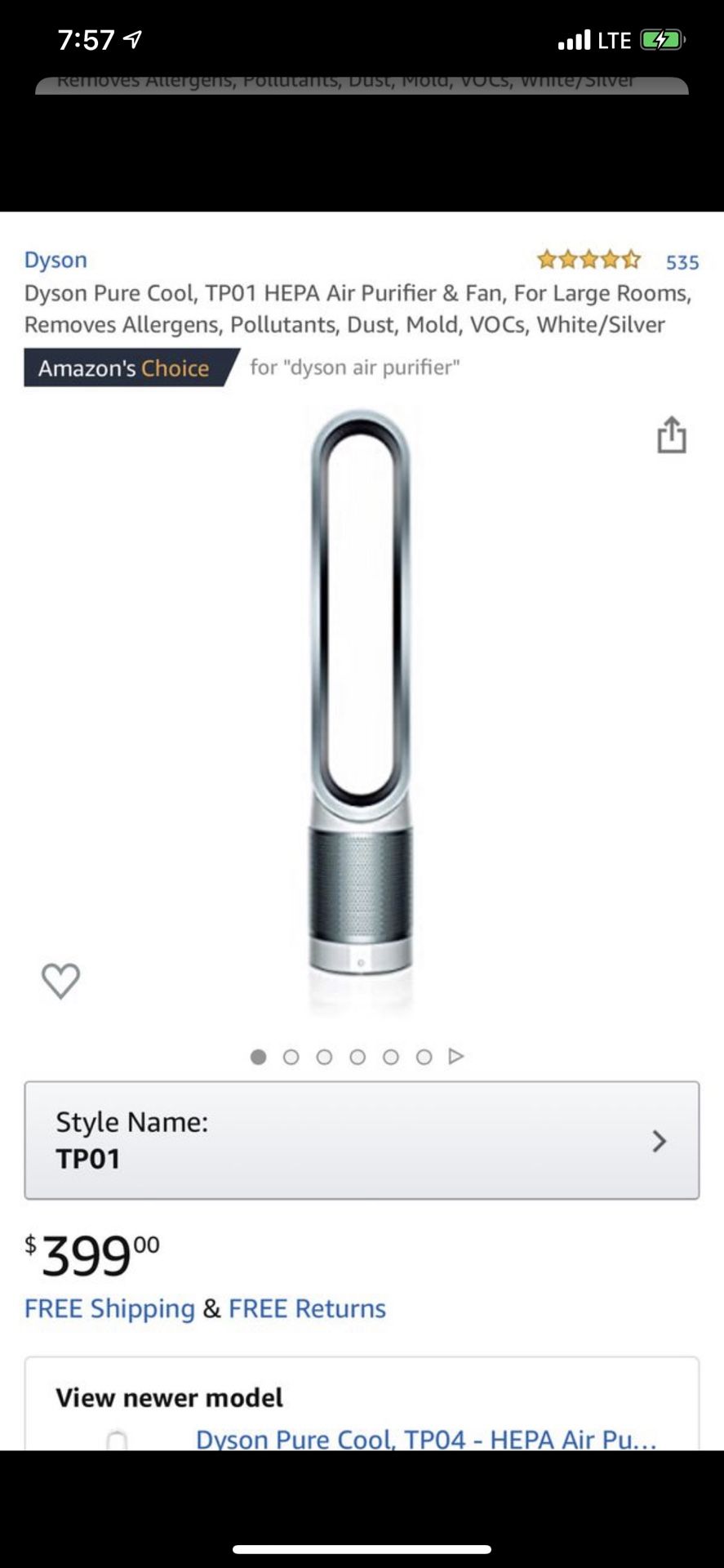 Dyson air purifier and fan