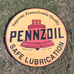 Pennzoil, Round Metal Sign,  New Style, 30" Size, Garage Art HDGA....Asking $50.00
