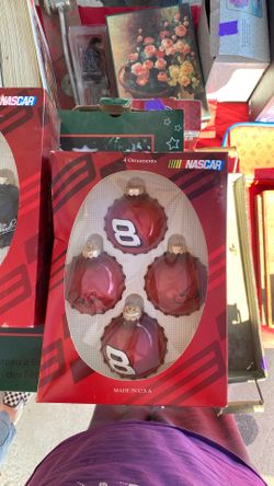 Dale Earnhardt sr. #3 And Jr #8 Christmas bulbs