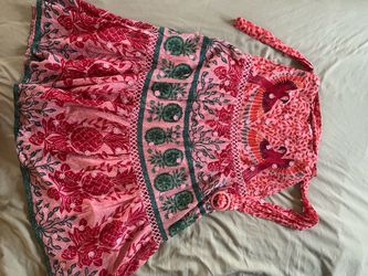 FARM RIO Pink Ainika Print Macaws Maxi Skirt
