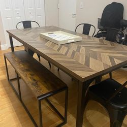 Farmhouse Dining Table for 6-8, 70.9 Inch