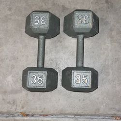 Pair Of 35 Pound Dumbbell