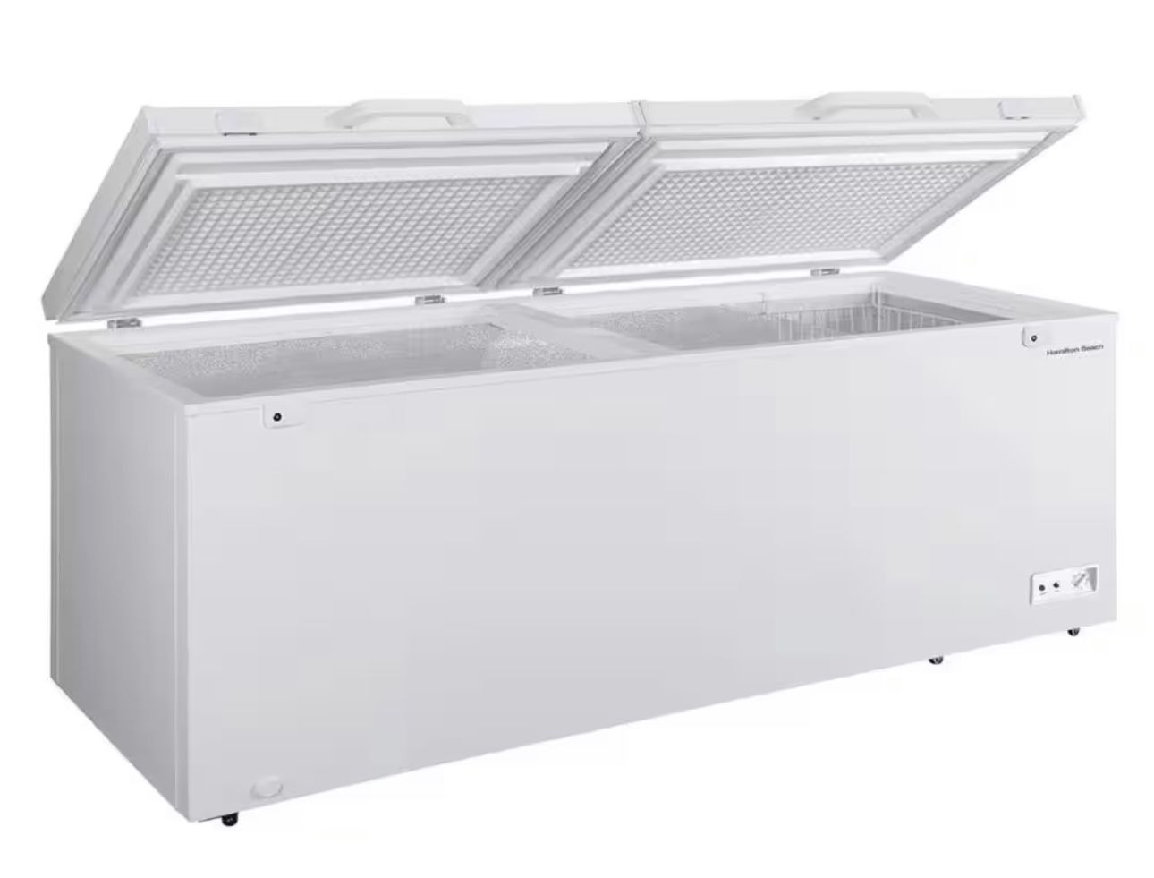 Hamilton Beach 79 in. Wide 25 cu.ft. Freezer Manual Defrost Dual Door Chest Freezer in White