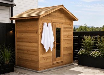 Cedar panel sauna
