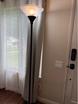 Simple Black Torchiere Floor Lamp – Great Condition – $10