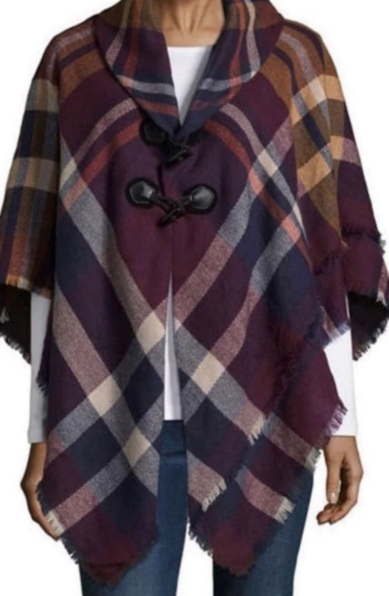 Century Star Thick Tartan Scarf Oversized Blanket Soft Warm Shawl poncho