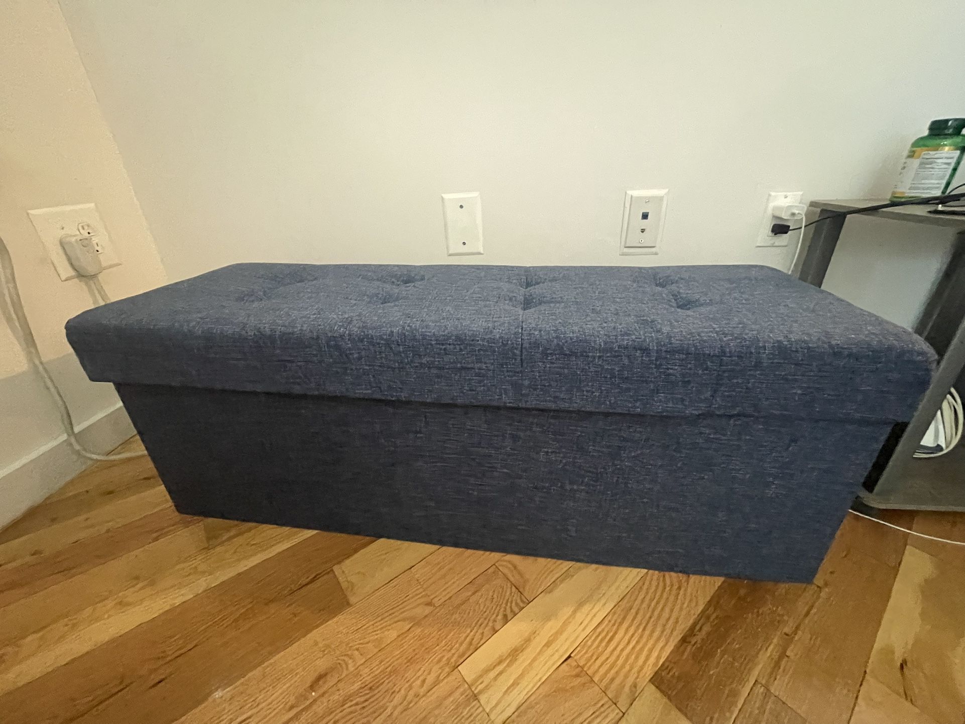 3 seater upholstered storage accent bench