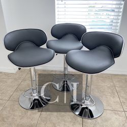 New 3 Gray Bar Stools 