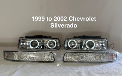 1999 to 2002 Chevrolet Silverado / 2000 to 2006 Chevy Tahoe / Suburban models Halo Projector Headlights (SIDE NOTE H1)