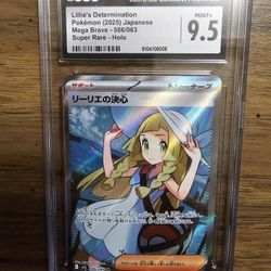 Pokemon Graded Slab CGC 9.5 Lillie's Determination #86 Japanese (2025) Mega Brave Super Rare Holo