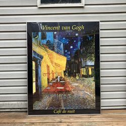 Aluminum Framed Van Gogh’s Cafe Terrace At Night - 45.5” x 35”