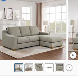 Thomasville 2-Piece Fabric Sofa Chaise – Good Condition.