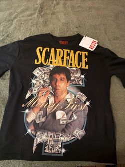 black, small in adults (SA) tony montana money tee scareface t shirt