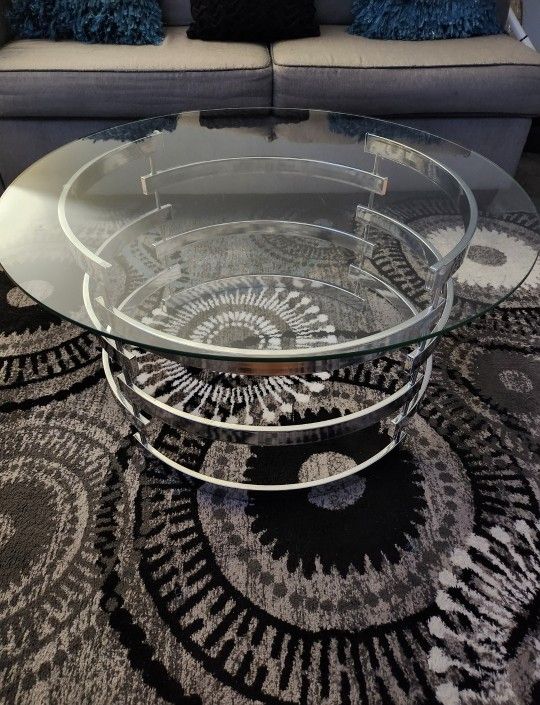 Silver / Glass Cocktail Table
