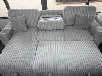 Jumbo Plush Corduroy Sofa bed w/Storage