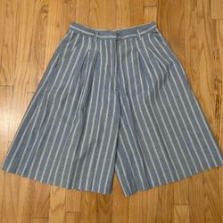 Orvis Vintage Blue Pleated Shorts Size 8
