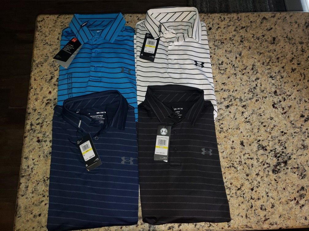 NEW UNDER ARMOUR GOLF POLOS
