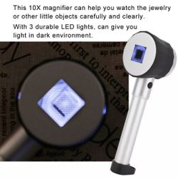 Glass Magnifier With Scale And Light. Great For Sport Cards