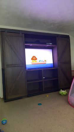 Barn Door Entertainment Center TV Stand