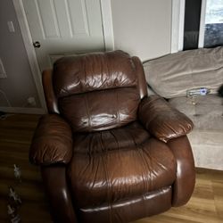 Vintage brown leather couch 