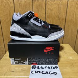 Nike Air Jordan 3 Retro Black Cement 2024 DN3707-010 Men’s Size 10 NEW IN HAND