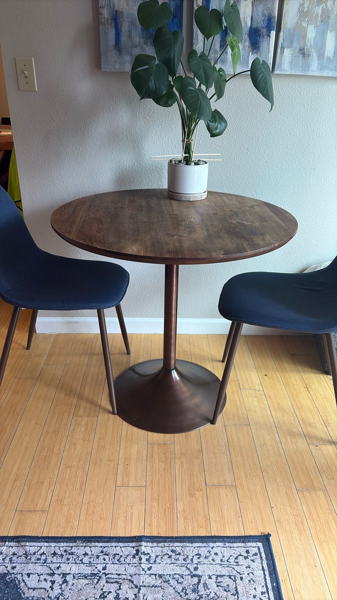 Cafe Style Wood Table - Chairs Included