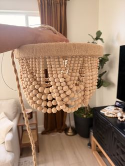 Two Beaded Plug-In Pendant Lights