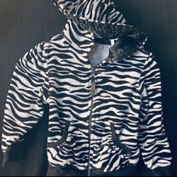 Baby & Toddler Girls Size 18 Months Velvet Zebra Full Zip Hoodie