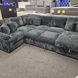 Gourges Super Soft Sectional With Pull Out Bed & Storage Chaise $1399