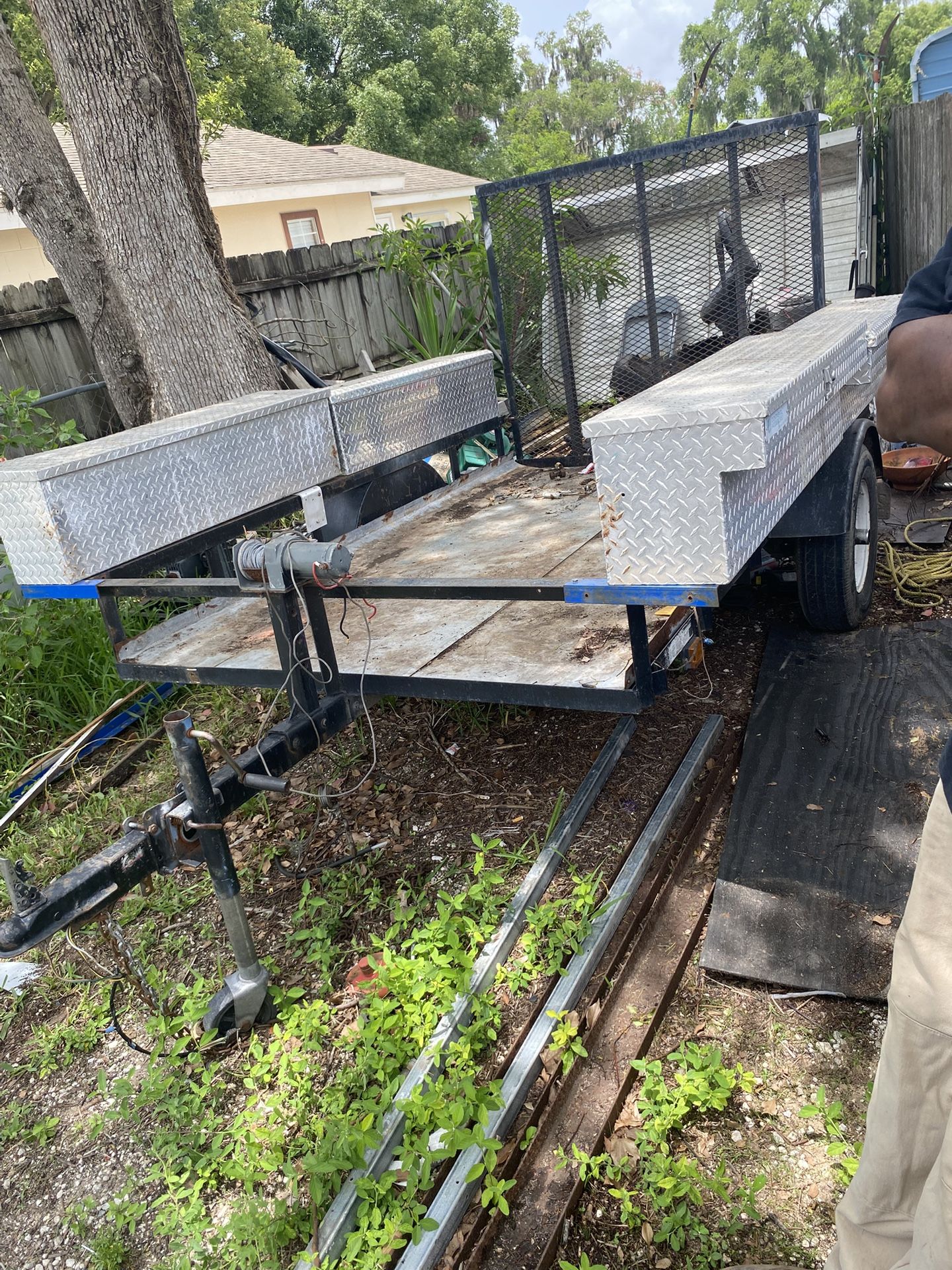 Trailer 5X8 with tool boxes + winch on it $725 Located Mount Dora Fla 32757