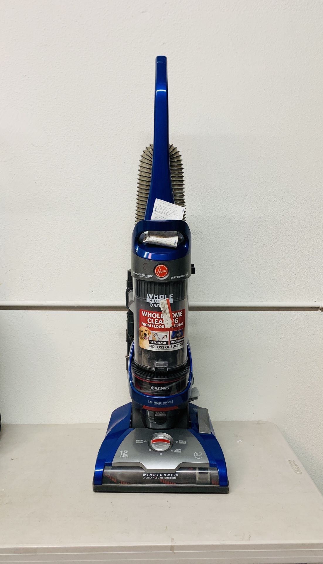 Hoover - WindTunnel 2 Whole House Rewind Bagless Upright Vacuum - Blue