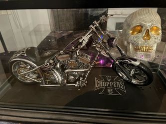 motorcycle with display case West coast choppers Die-cast model motorcycle with displayed case