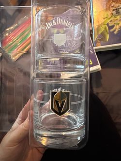 Jack Daniel's Las Vegas Golden Knights 2-Piece Whiskey Rocks Glass Set (8 oz)