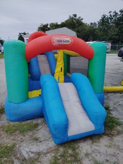 Little tikes bouncy house with slide and rock climbing