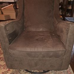 Microfiber Brown Swival Chair