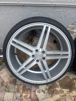 3 22” Silver Verde Rims and tires