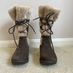 Bare Traps Womens Leather & Faux Fur Winter Boots Sz 6