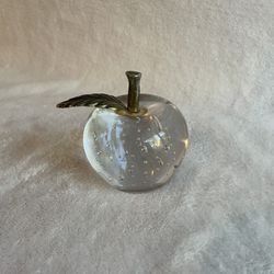 Glass Apple Paperweight