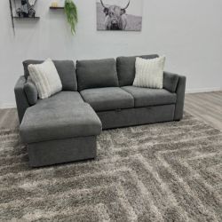 Gray Sleeper Sectional Couch - Free Delivery