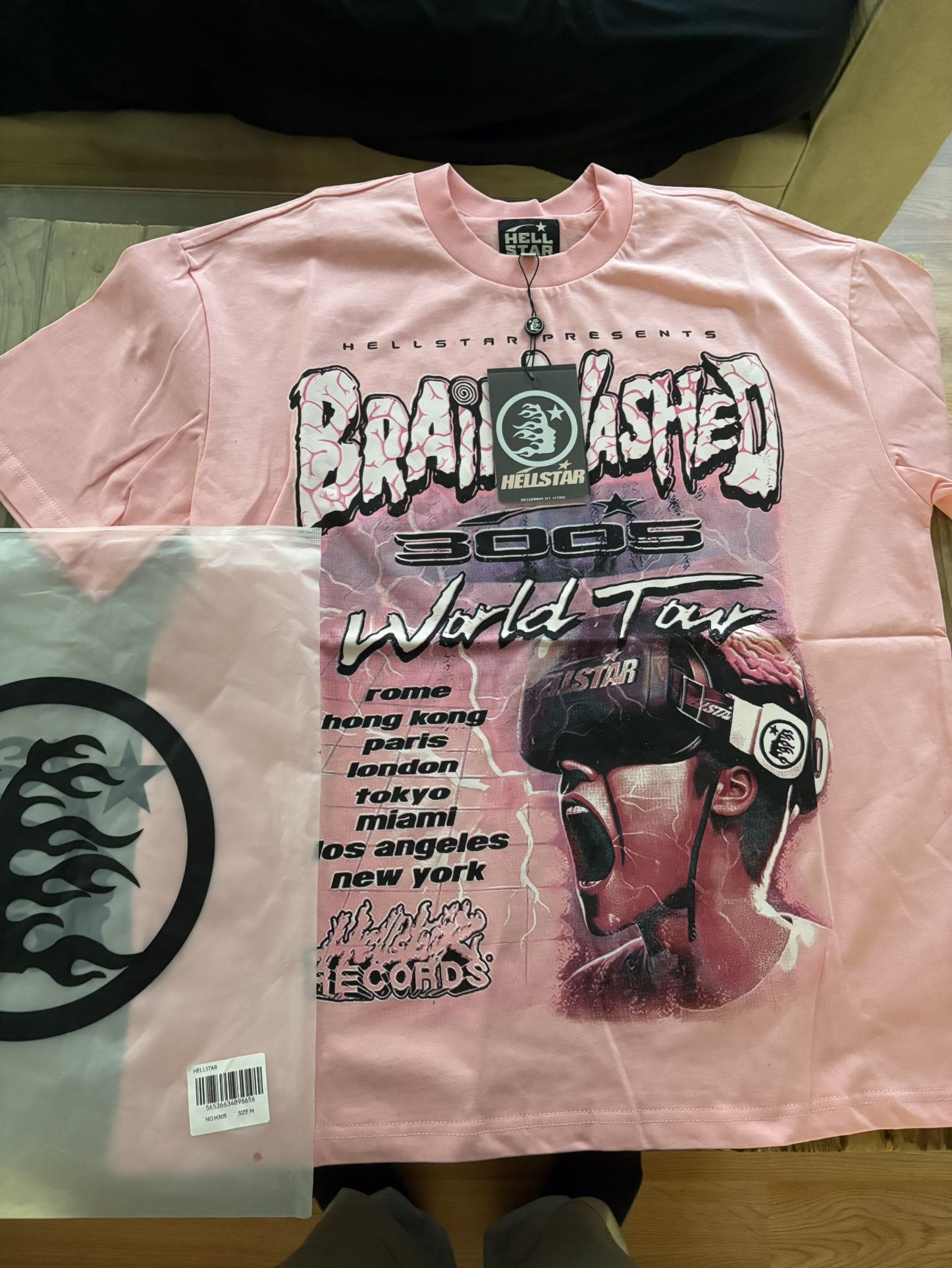 Brand New Pink Hellstar “Brainwashed” Shirt (Size M)