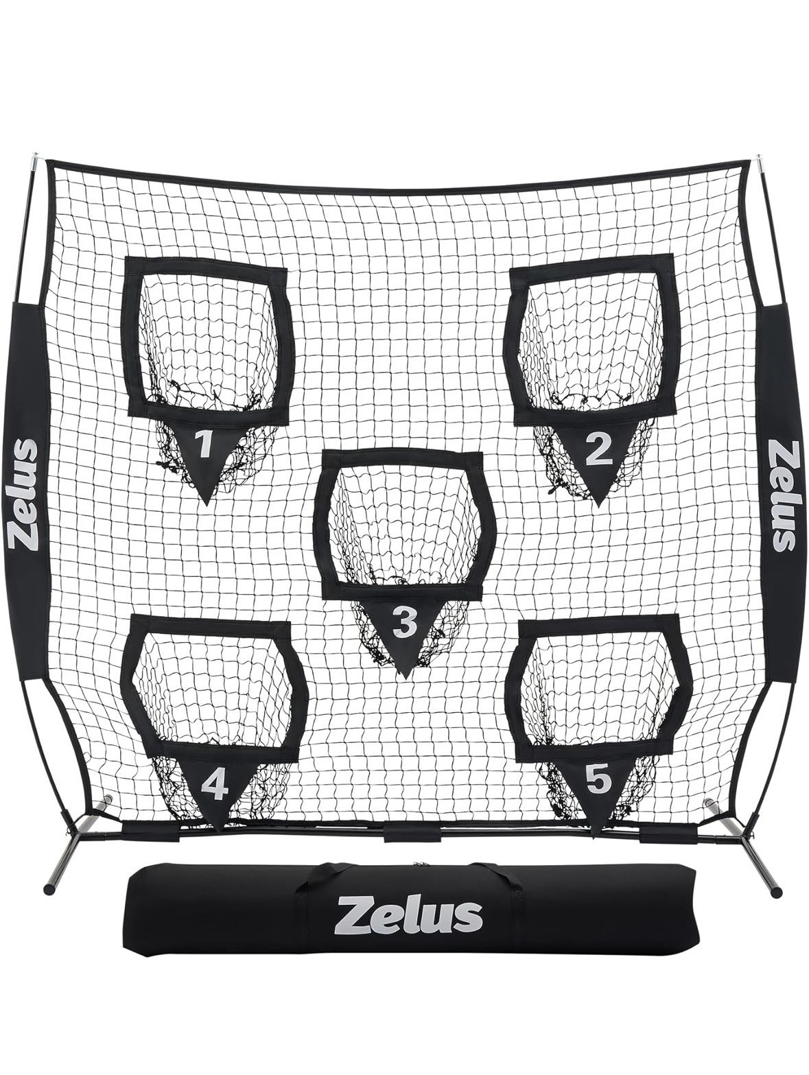 Open box ZELUS Football Throwing Net, Quarterback Training Equipment with 5 Target Pockets, Football Practice Throwing Passing Accuracy Trainer with C