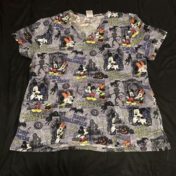 Woman’s Disney Halloween Scrub Top