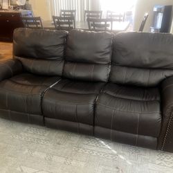 Leather Sofa & Rocking Recliner 