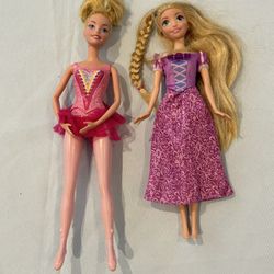 Disney dolls bundle lot of 2 Rapunzel, Aurora
