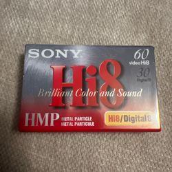 Sealed Sony Hi8 60min HMP P6-60HMP 8mm Video Cassette Metal Tape