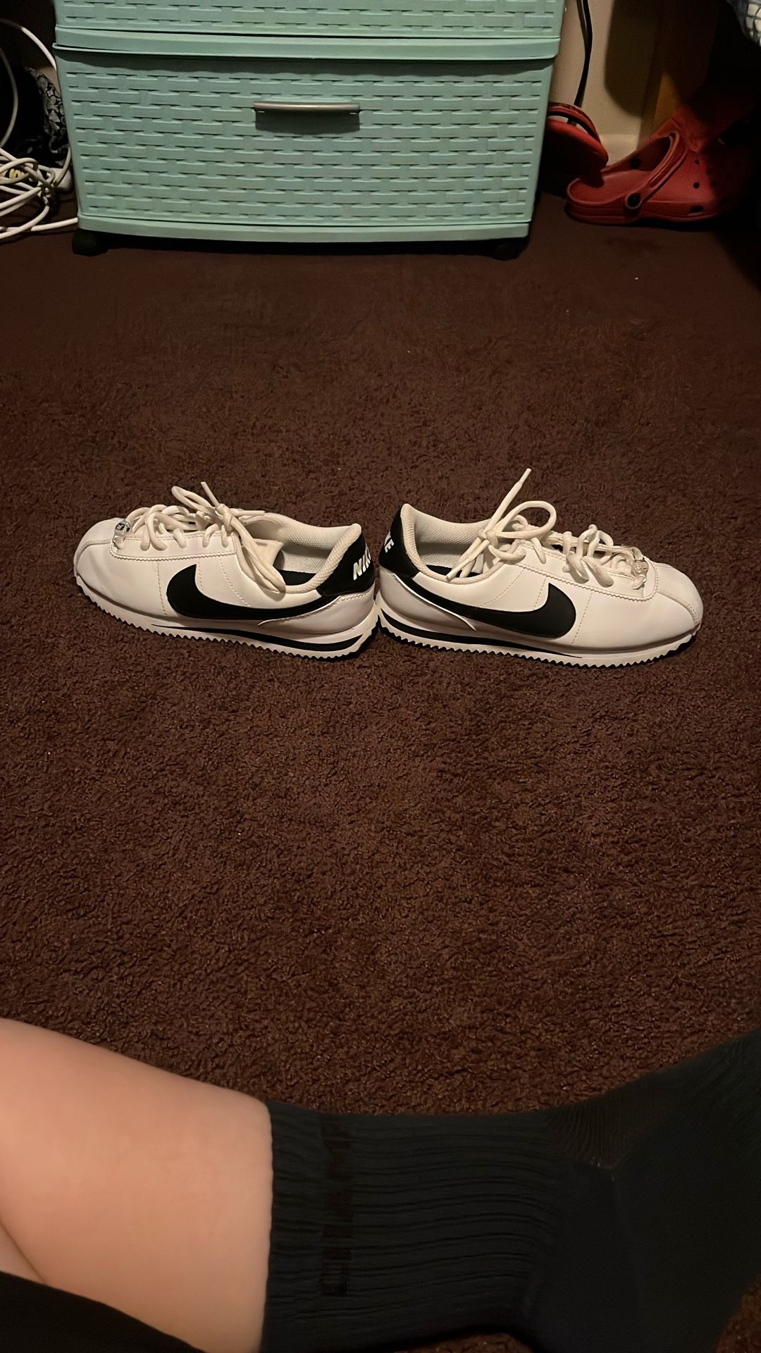 White Nike Cortez Shoes For Kids