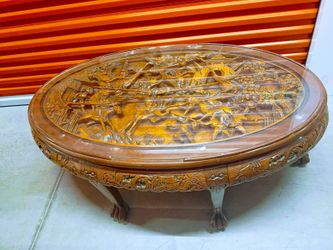 ✅ vintage Chinese carved coffee table ✅